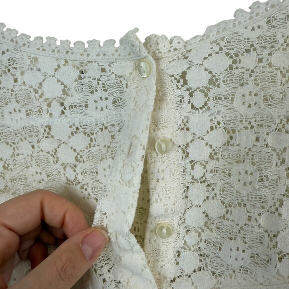 Sezane Ninon Long Sleeve Ruffle Lace Blouse Victorian Cottagecore Boho Size 40 8 - Picture 8 of 10